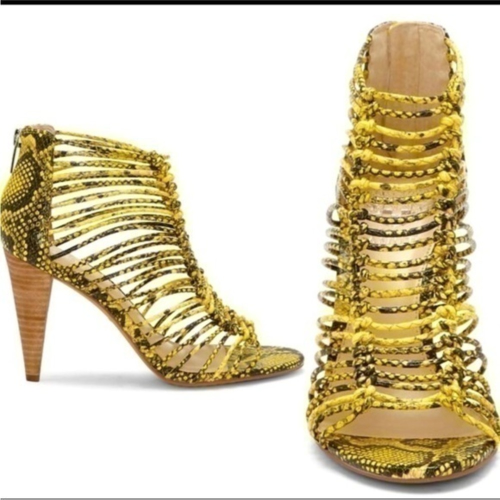 Vince Camuto  Al Sandra Strappy Cage Sandal Snakeskin